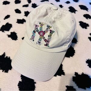 Tan & Floral New York baseball hat